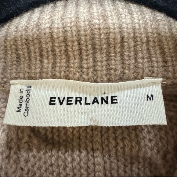 NWOT Everlane THE CABLE HALF-ZIP Wool in Oat Brown Size Medium $168 - Picture 10 of 11